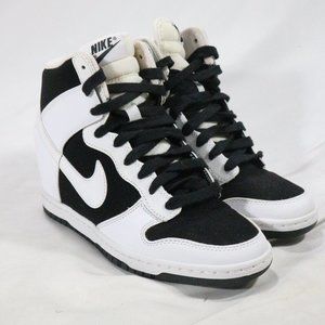 nike high top wedge sneakers white